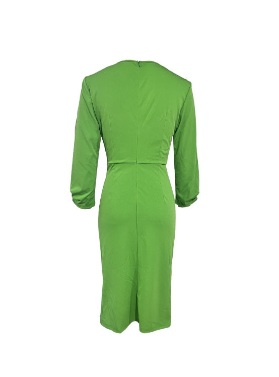 Long Sleeve Waist Cinching Design Dress