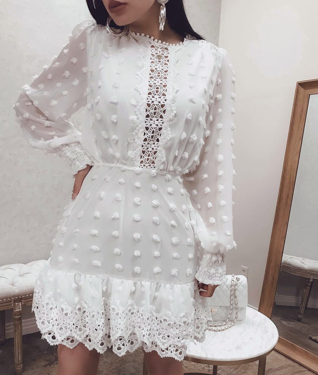 Hollowed Chiffon Formal Dress