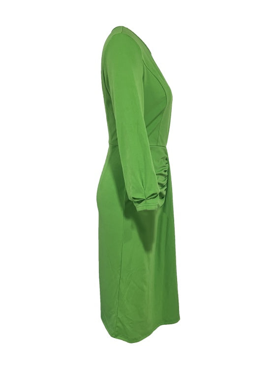 Long Sleeve Waist Cinching Design Dress