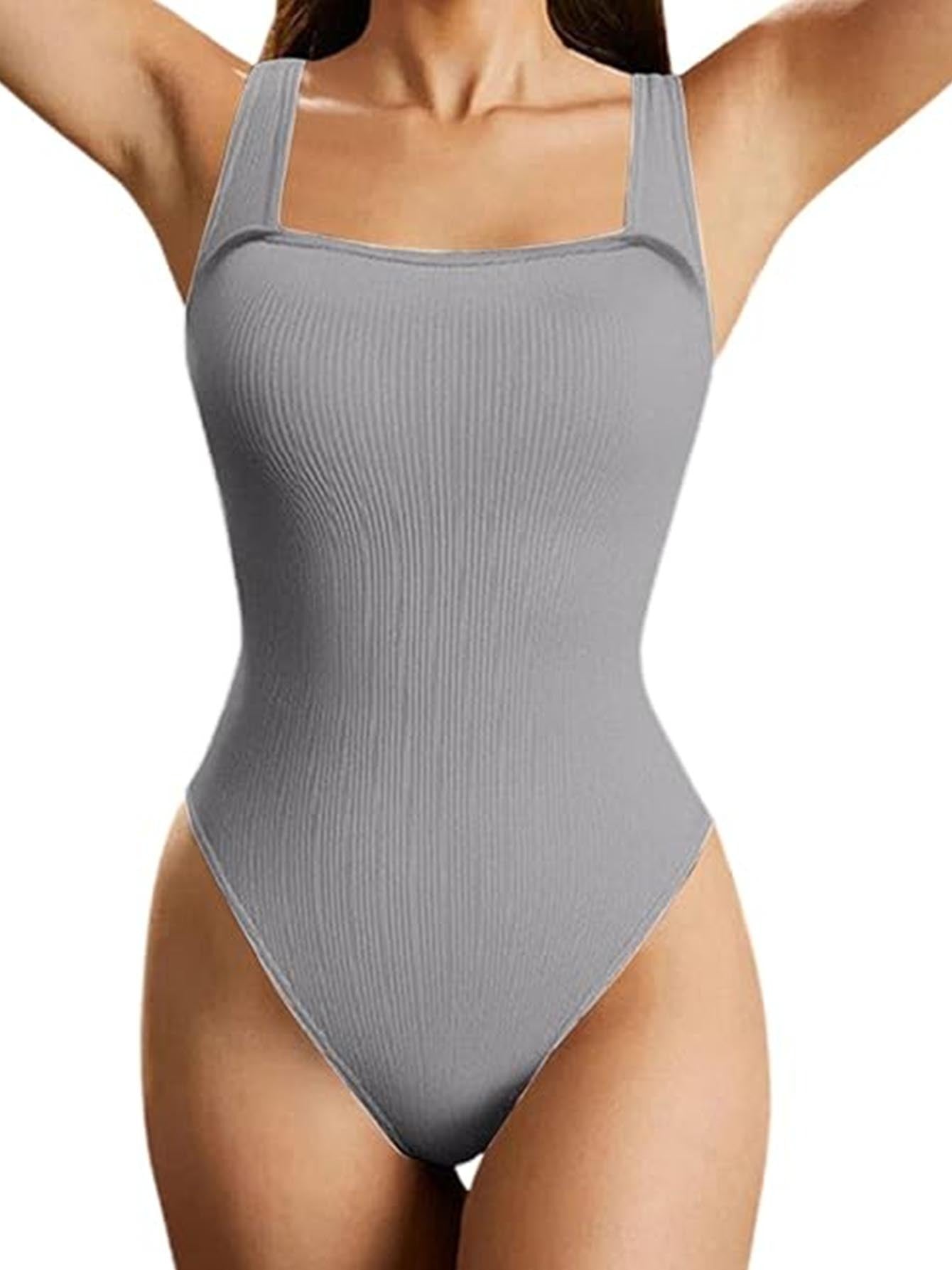 Sleeveless Square Neck Skinny Bodysuit