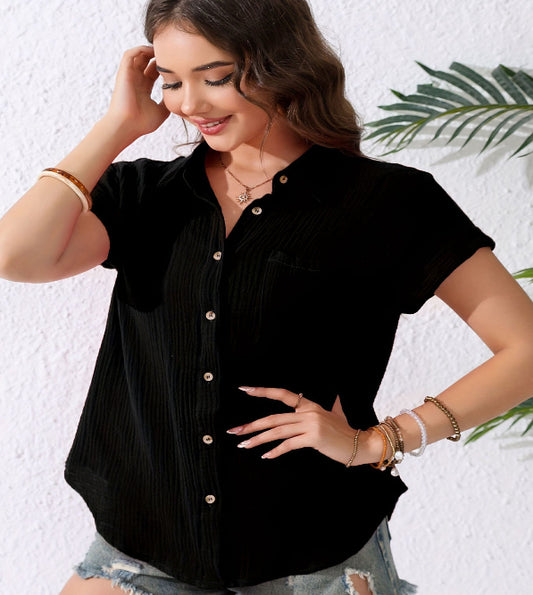 Pockets Casual Short Sleeve Shirt