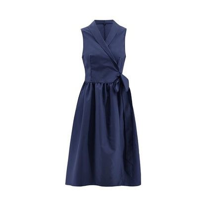 Casual Sleeveless Midi Belt Dress
